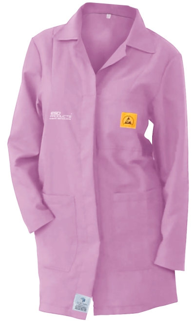ESD Lab Coat 1/2 Length ESD Smock Light Pink Female 3XL Antistatic Clothing ESD Garment